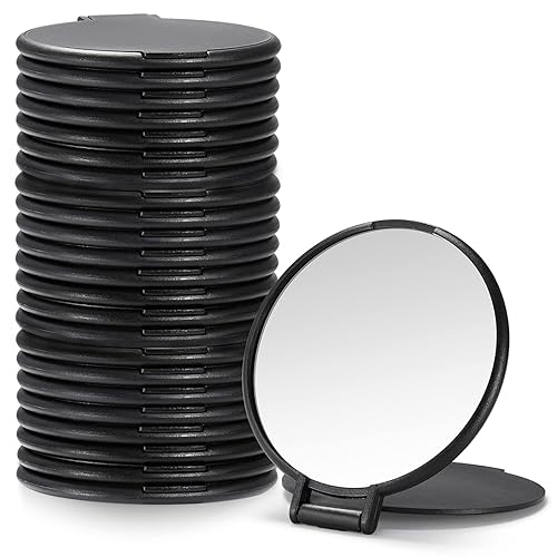 Qislee Compact Mirror Bulk, Round Makeup Mirror for Purse, Set of 24 (Black) Beauty & Personal Care Qislee