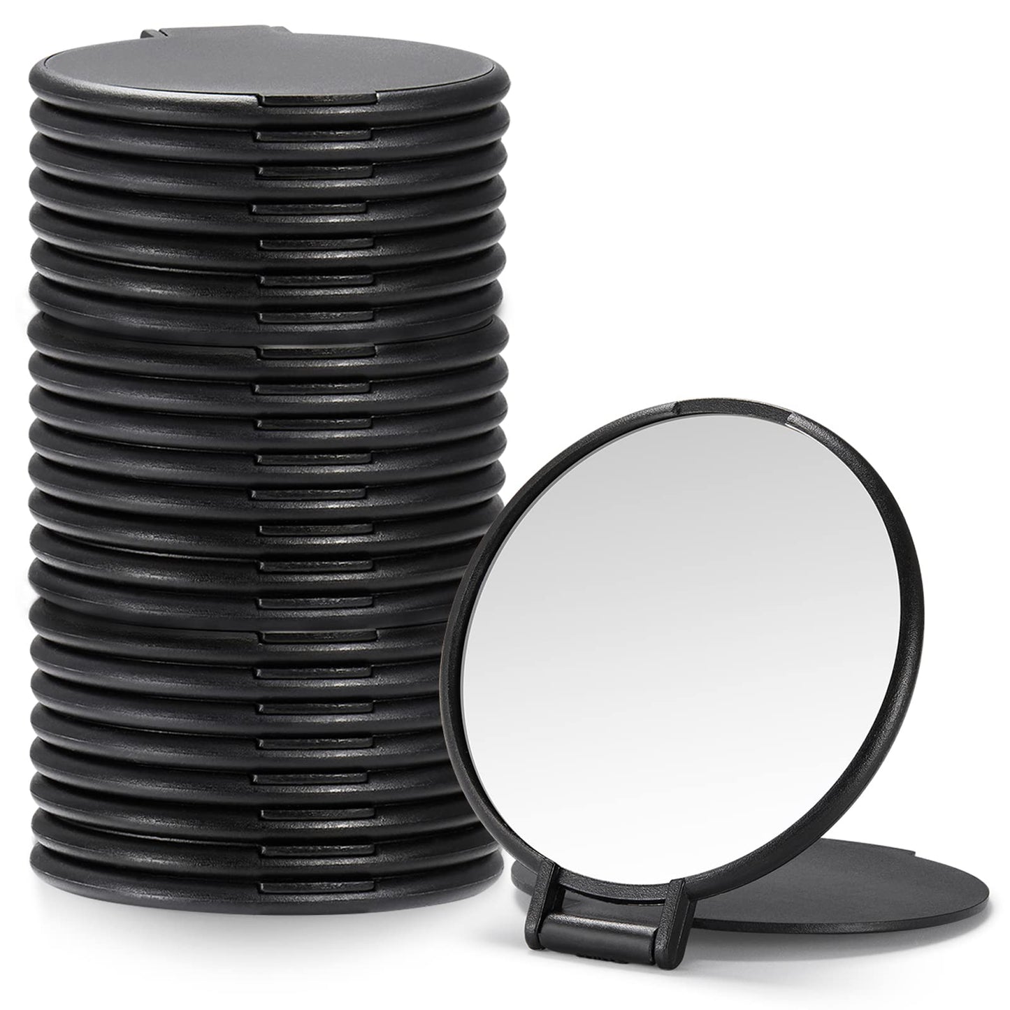 Qislee Compact Mirror Bulk, Round Makeup Mirror for Purse, Set of 24 (Black) Beauty & Personal Care Qislee