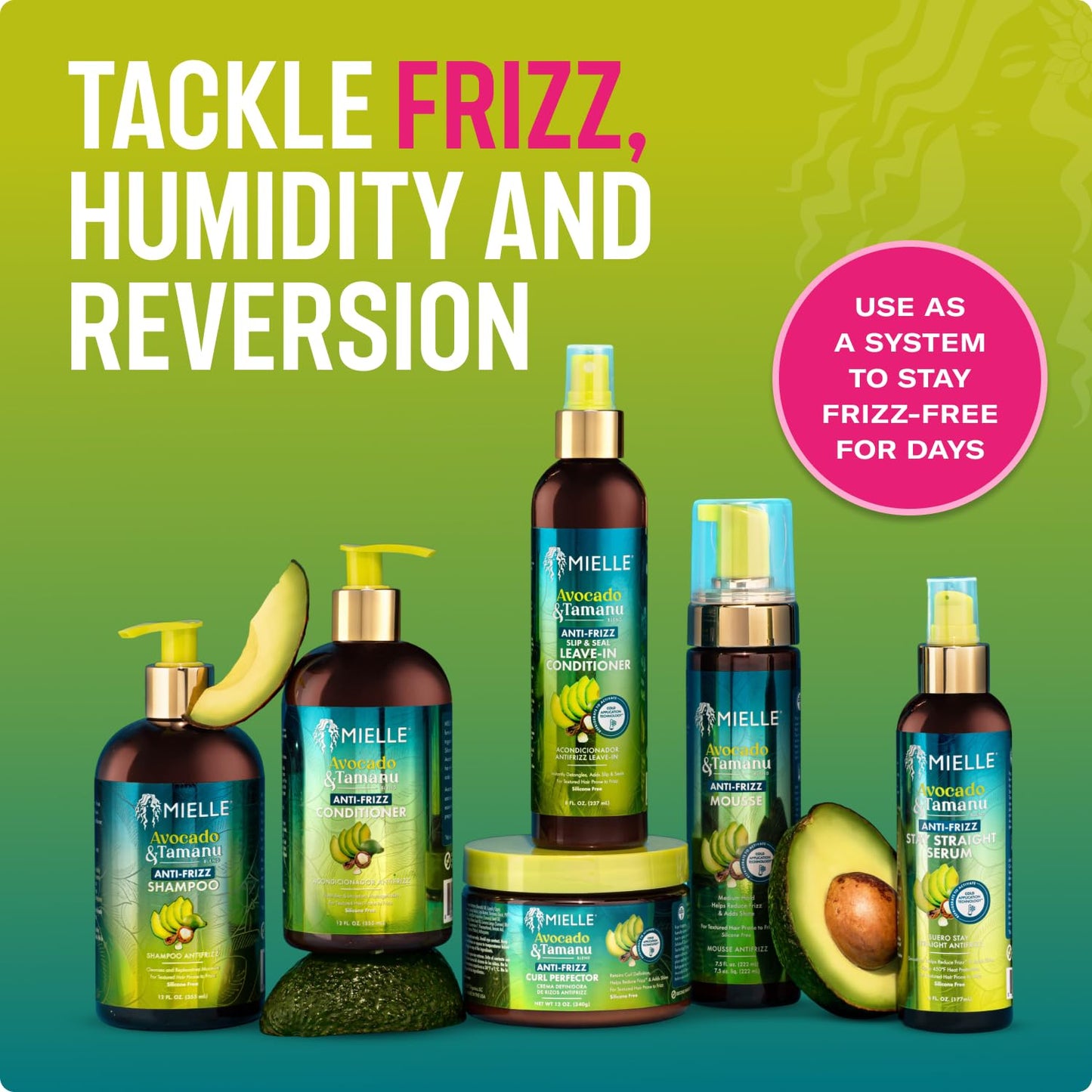 Mielle Avacado & Tamanu Blend Anti-Frizz Stay Straight Serum 6 Fl Oz (Pack of 1) Beauty & Personal Care Mielle Organics
