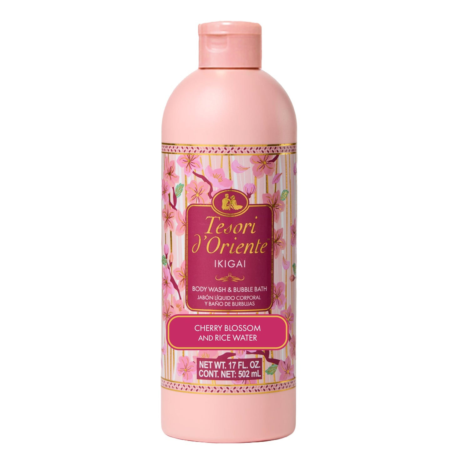 Tesori d’Oriente Ikigai Body Wash & Bubble Bath, 17.5 fl oz, Cherry Blossom Scented, Gentle Hydrating Shower Gel with Rice Water & Vitamin-E, No Beauty & Personal Care Tesori d'Oriente