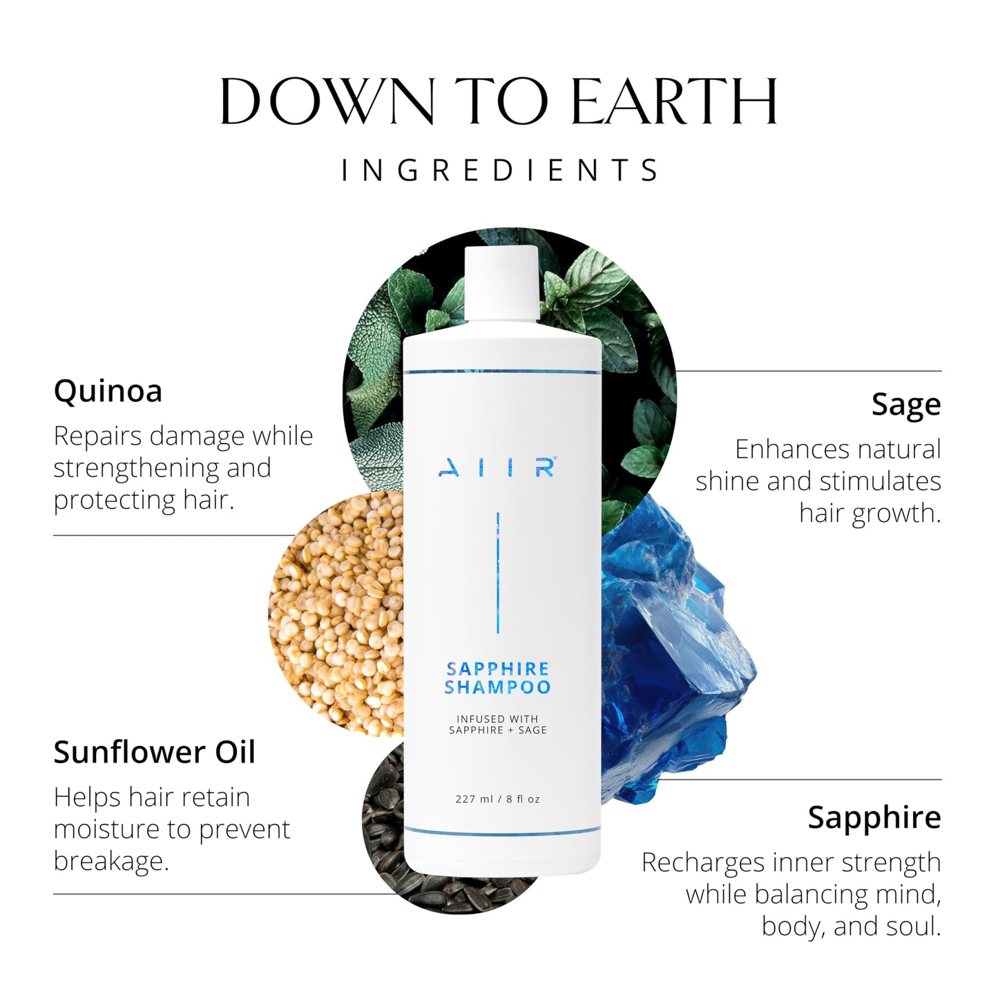 AIIR Sapphire Shampoo and Conditioner - Adding Shine & Softness, Amino Acids Repairs and Strengthens Damaged Hair, Hydrate and Moisturize Dry Brittle Beauty & Personal Care AIIR