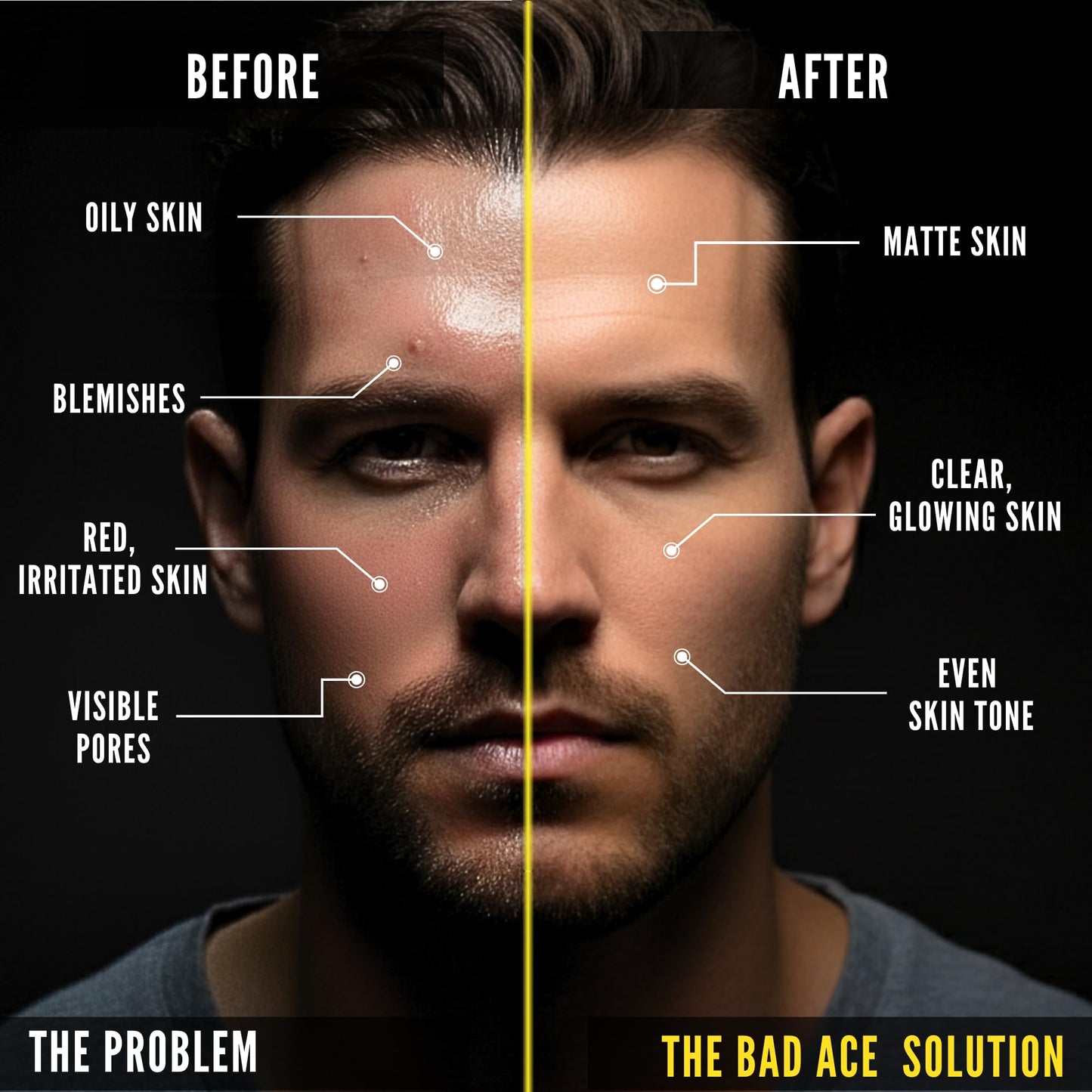 BAD ACE Daily Men's Charcoal Face Wash with Scrubs, Korean Exfoliating Face Wash - Premium Mens Face Scrub, Deep Cleansing Skin Care | Men's Facial Beauty & Personal Care BAD ACE