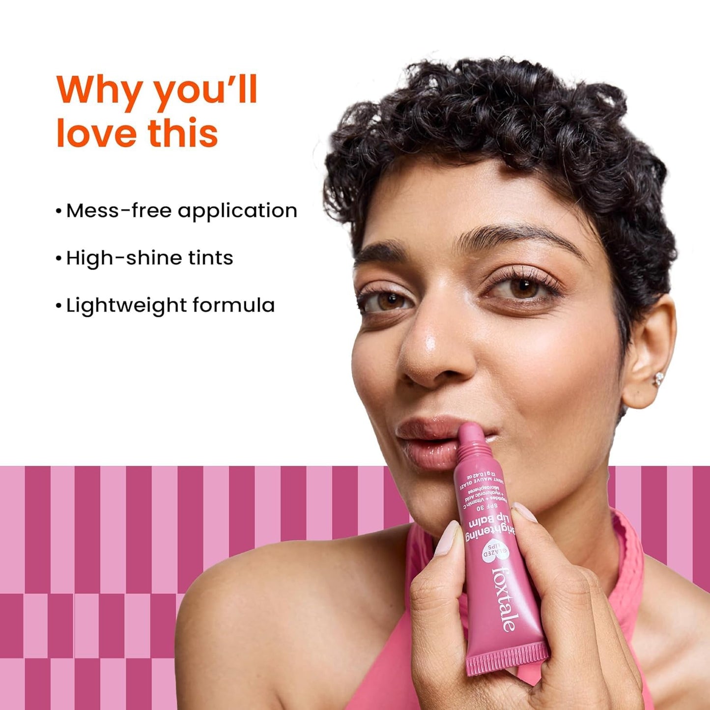 Foxtale SPF 30 Brightening Lip Balm for Dark Lips with Peptides & Vitamin C | Brightens | Hydrates | Tinted Lip Balm - Light Mauve Glaze 12gm Beauty & Personal Care FoxTale