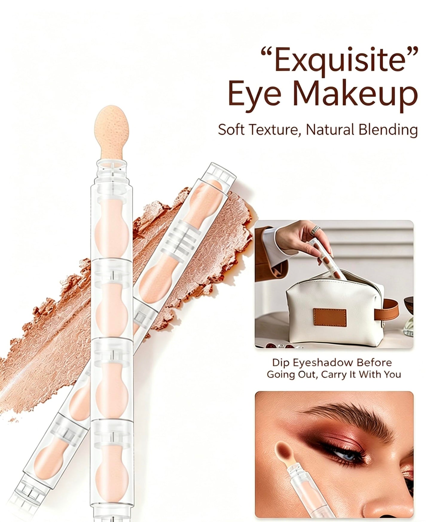 Calyuna Dual-Ended Cream Eyeshadow Stick with Blending Sponge, Matte & Shimmer, Waterproof, Long Lasting, 5 Sections, 2 Pack Beauty & Personal Care Calyuna