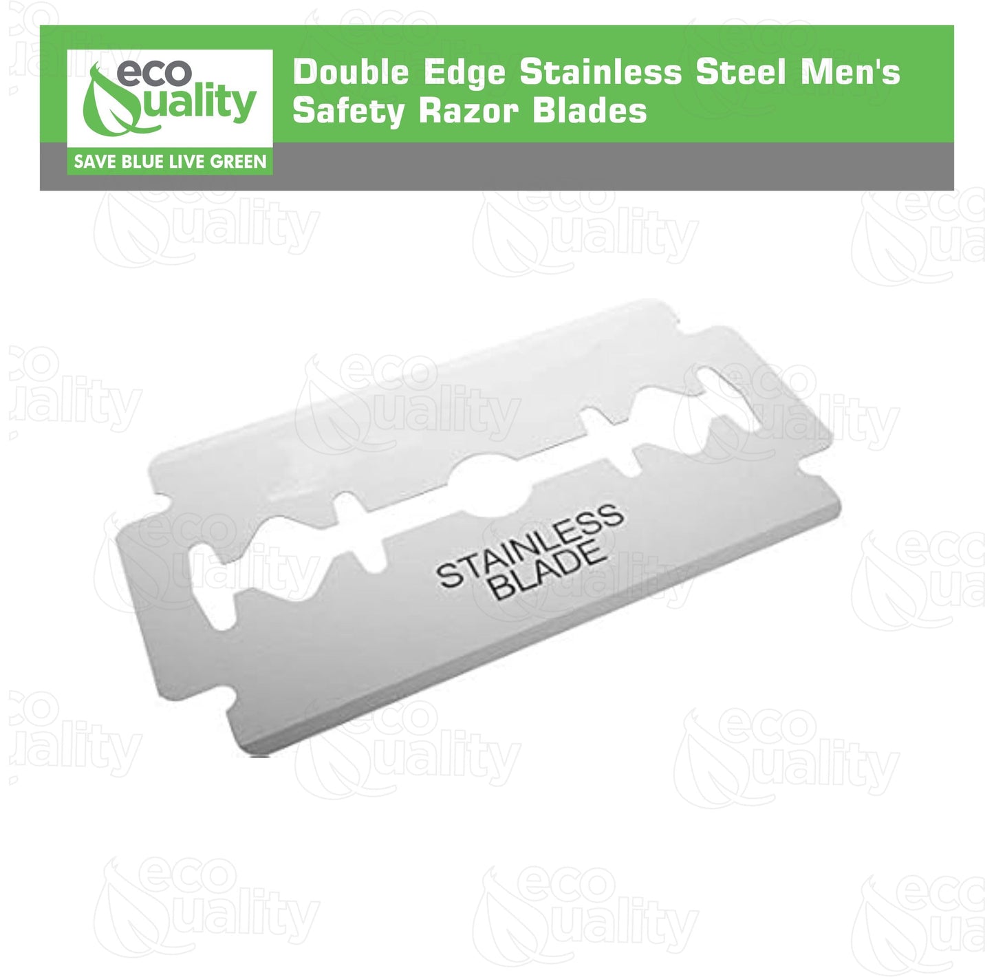 [100 PACK] Double Edge Stainless Steel Razor Blades - Platinum-Coated Safety Razor Blades for Men’s Shaving, Delivering a Smooth, Precise Shave Beauty and Personal Care EcoQuality