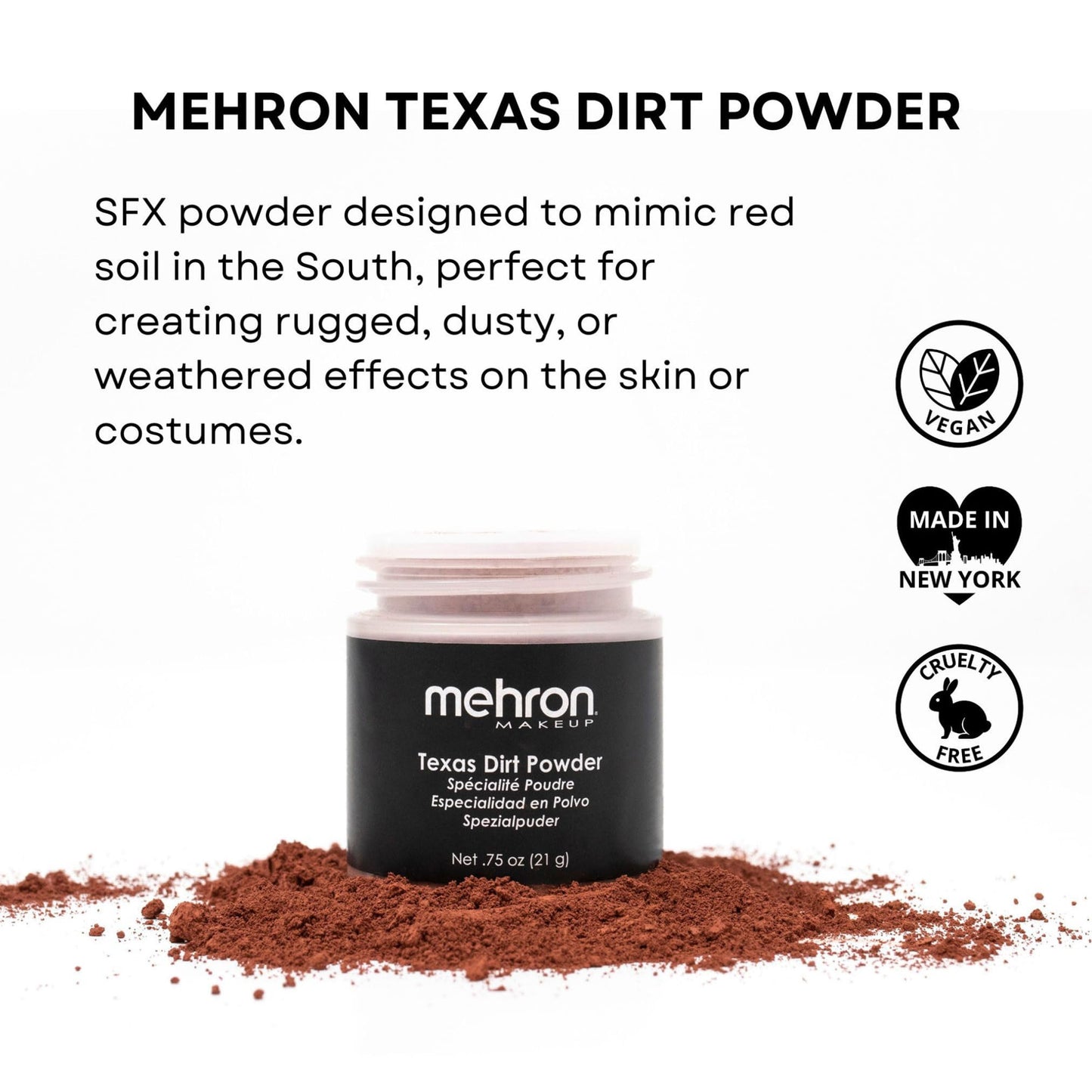 Mehron Texas Dirt Special Effects Makeup Powder (0.75 oz), Medium Beauty & Personal Care Mehron