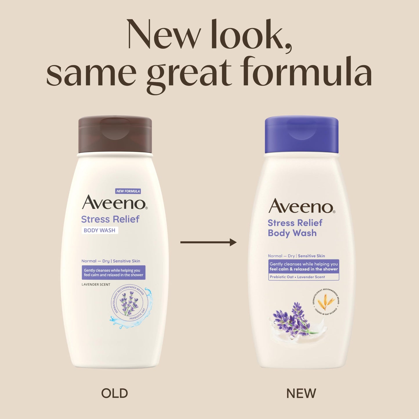 Aveeno Stress Relief Body Wash with Nourishing Oat & Lavender Scent for Sensitive Skin, Gently Cleanses & Helps You Feel Calm & Relaxed in the Shower Beauty & Personal Care Aveeno