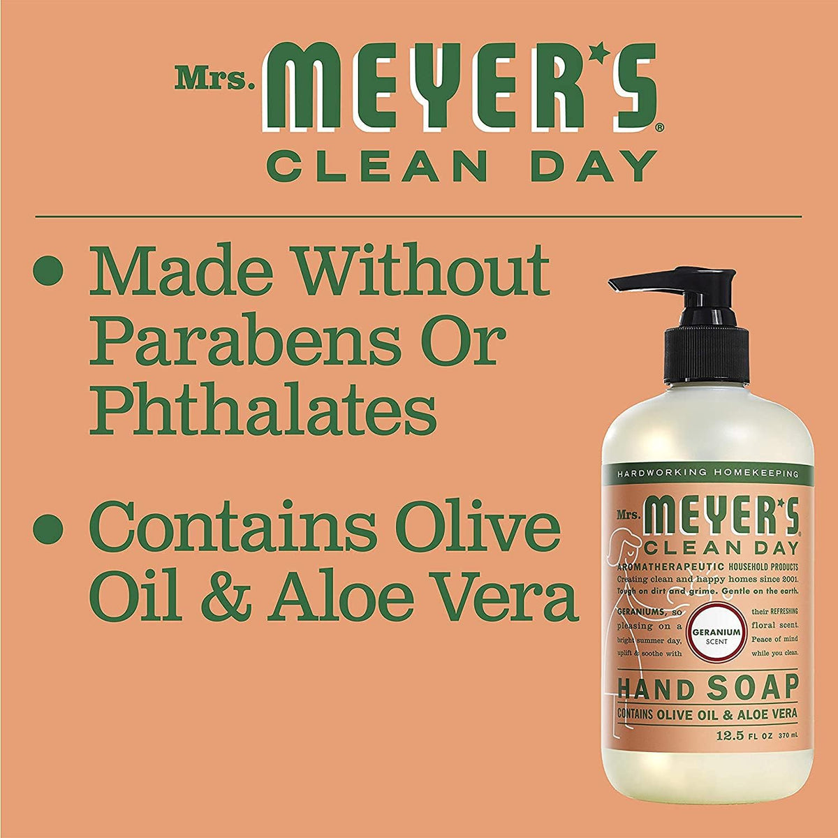 Mrs. Meyer's Liquid Hand Soap Geranium 12.5 Fl Oz. Beauty & Personal Care Mrs. MEYER'S