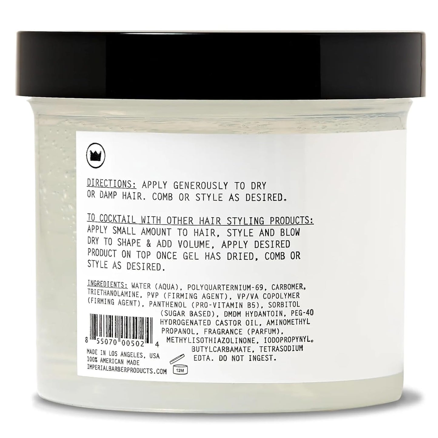 Imperial Barber Grade Products | Gel Pomade, 12 oz | Strong Hold | High Shine | Water-Based | Easy to Wash Out | Heat Resistant | All-Day Hold Beauty & Personal Care Imperial Barber Grade Products