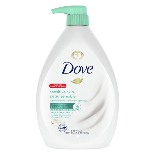 Dove Body Wash with Pump With Skin Natural Nourishers, Sensitive Skin, For Instantly Soft Skin And Lasting Nourishment 1 l-fragrance-free Beauty & Personal Care Dove