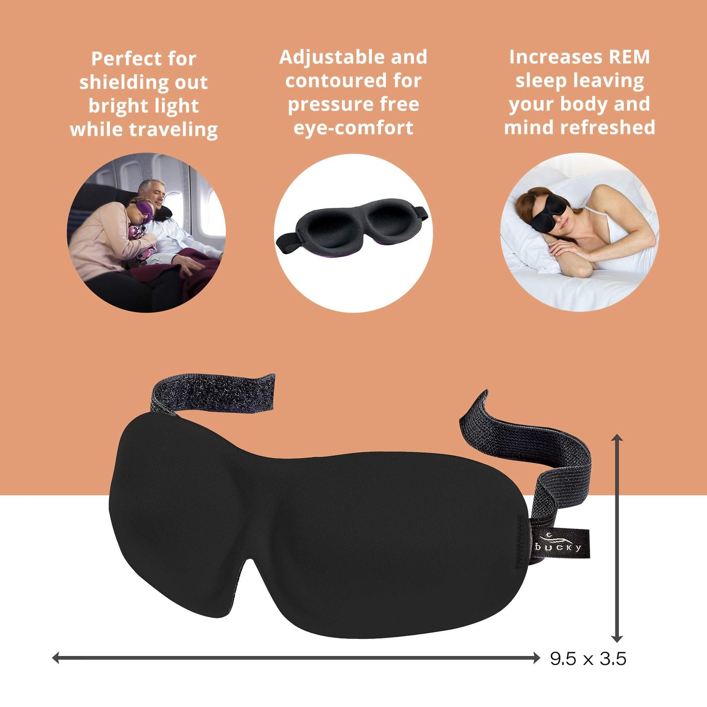 Bucky 40 Blinks No Pressure Solid Eye Mask for Sleep & Travel, Magenta, One Size Beauty & Personal Care Bucky