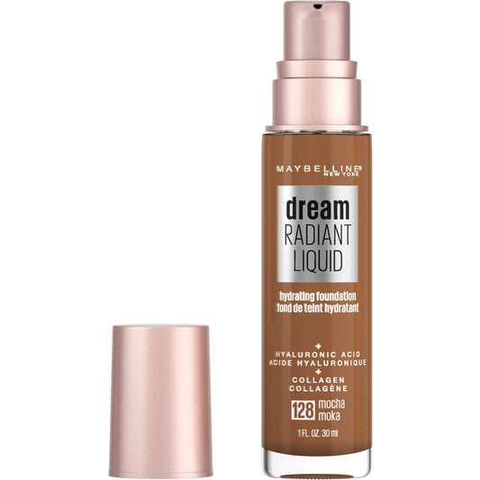 Maybelline Dream Radiant Liquid Medium Coverage Hydrating Makeup, Lightweight Liquid Foundation, Mocha, 1 Fl; Oz