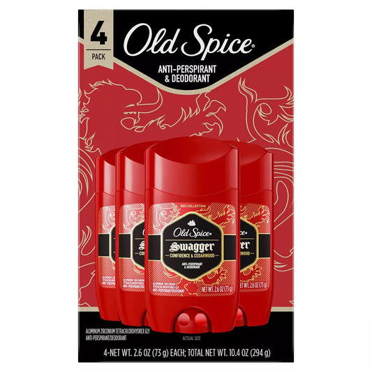 Old Spice Swagger Invisible Solid Antiperspirant Deodorant for Men, 2.6 Oz (4pk) Beauty & Personal Care Old Spice