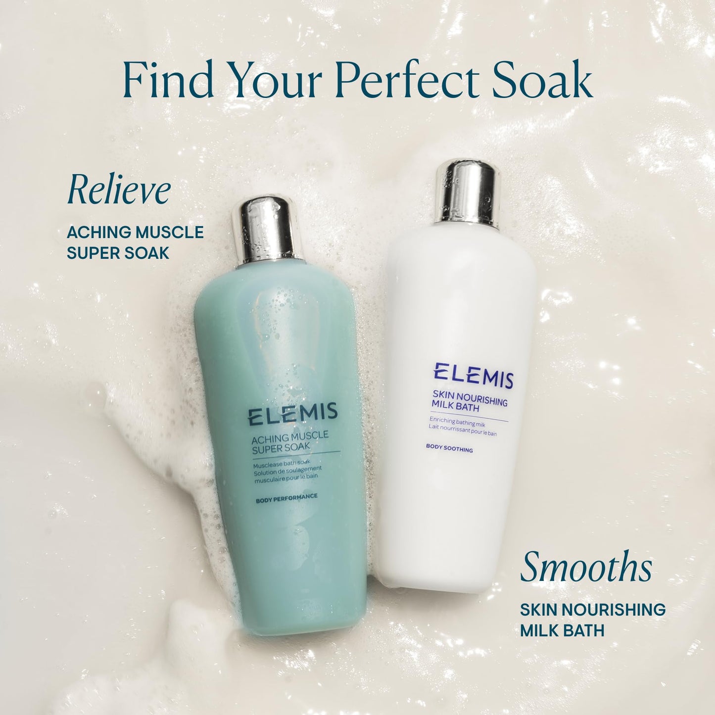 ELEMIS Aching Muscle Super Soak 400ml, Natural Bath Milk Soak To Ease Muscle Aches & Tension Beauty & Personal Care ELEMIS