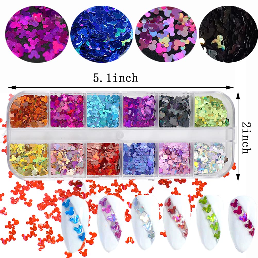 12 Color Nail Glitter Sequins 3D Shiny Flakes - Gold Glitters, Sparkle Decor DIY Craft Beauty & Personal Care TBRZTR