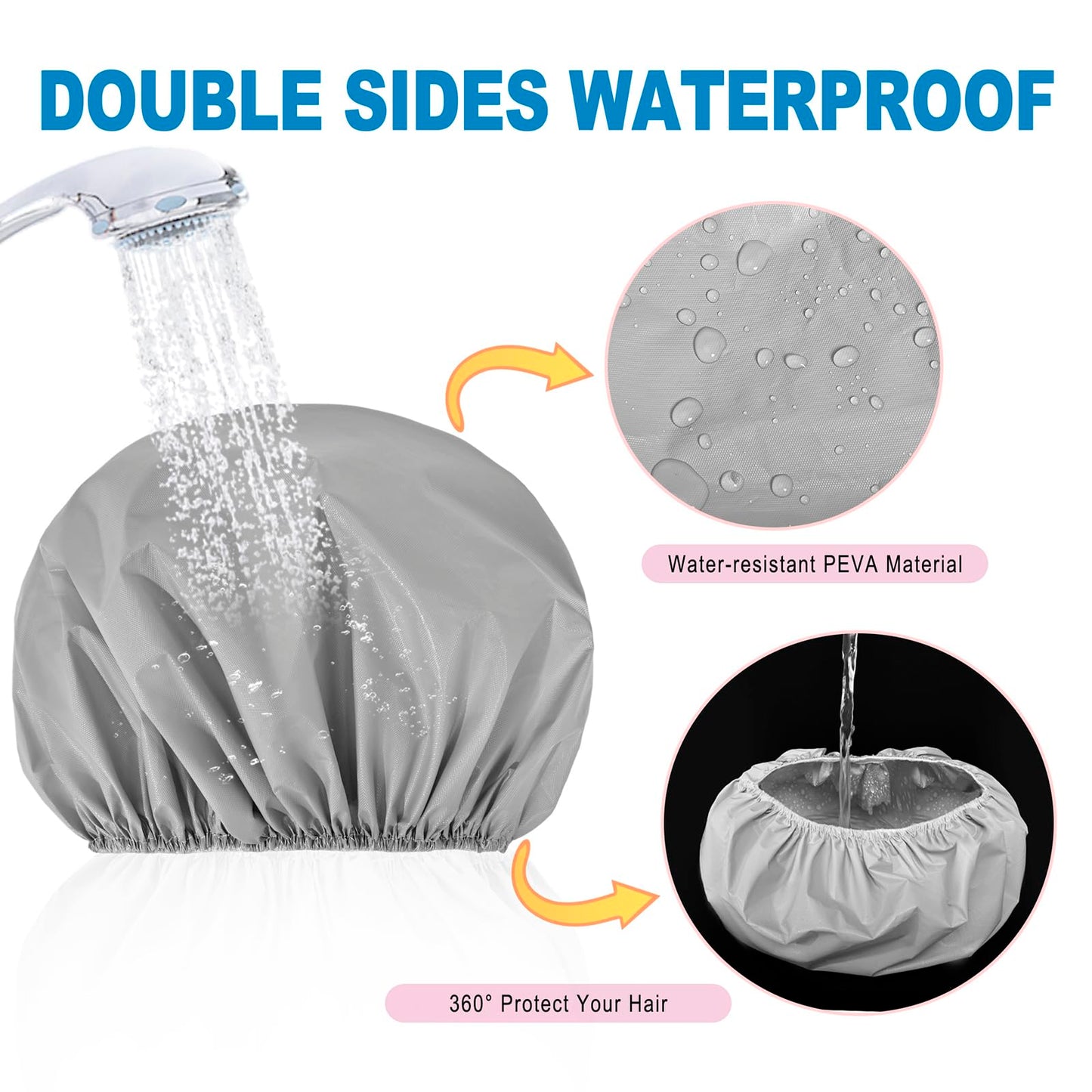 16 PCS Shower Caps for Women, Double Side Waterproof Shower Cap, Reusable Elastic Bath Caps for Shower, EVA Bathing Shower Caps, Bath Hair Caps Beauty and Personal Care CHFONG