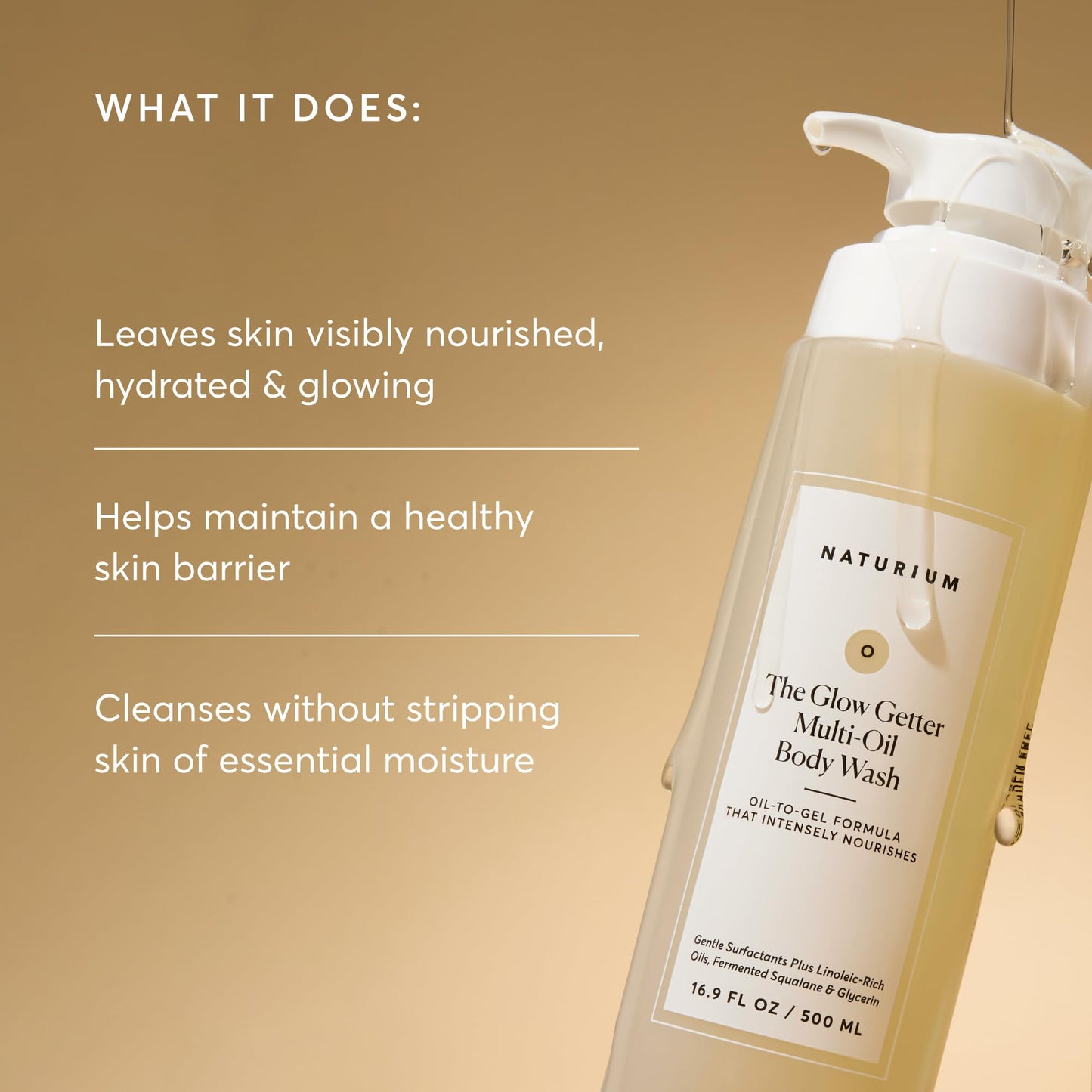 Naturium The Glow Getter Multi-Oil Hydrating Body Wash, Gentle Cleanser, 16.9 oz Beauty & Personal Care Naturium