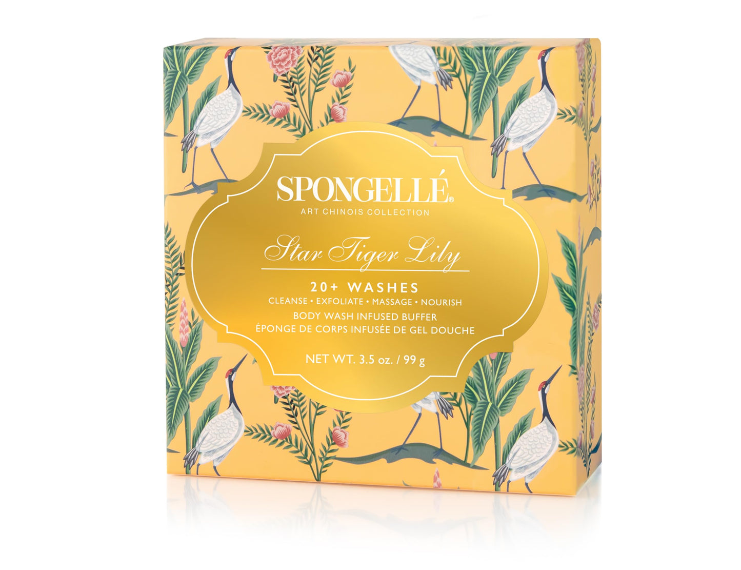 Spongellé Art Chinois Body Wash Infused Luxury Bath Buffer - Cleanses, Exfoliates, Massages & Nourishes Skin - All?in?One Aromatic Bath Sponge for 20+ Beauty and Personal Care SPONGELLÉ