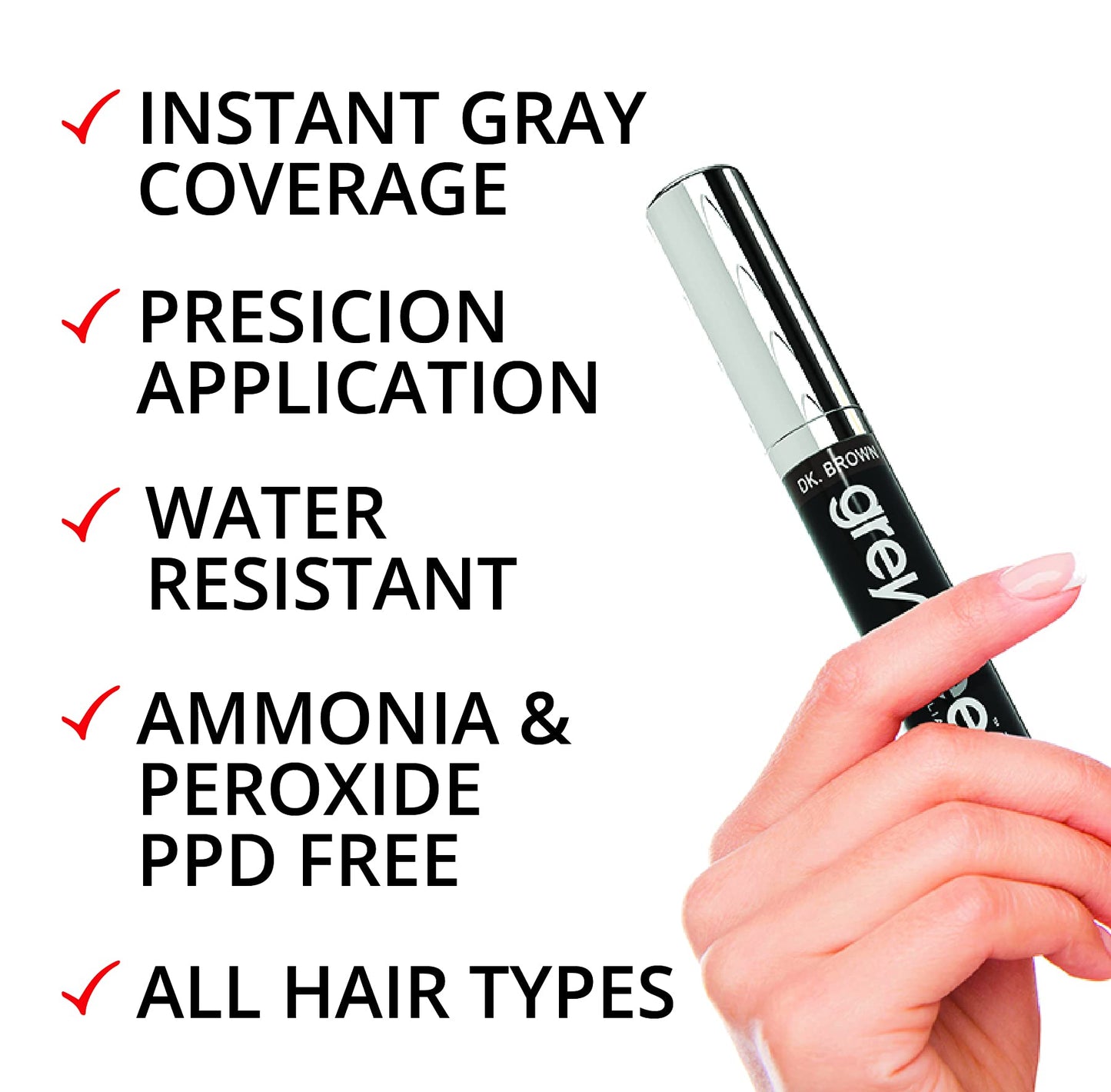 Greyfree Hair Mascara Root Touch-Up for Gray Hair | Precision Hairline Concealer for Brows & Beard | 2 Pack (AUBURN) Beauty & Personal Care Greyfree