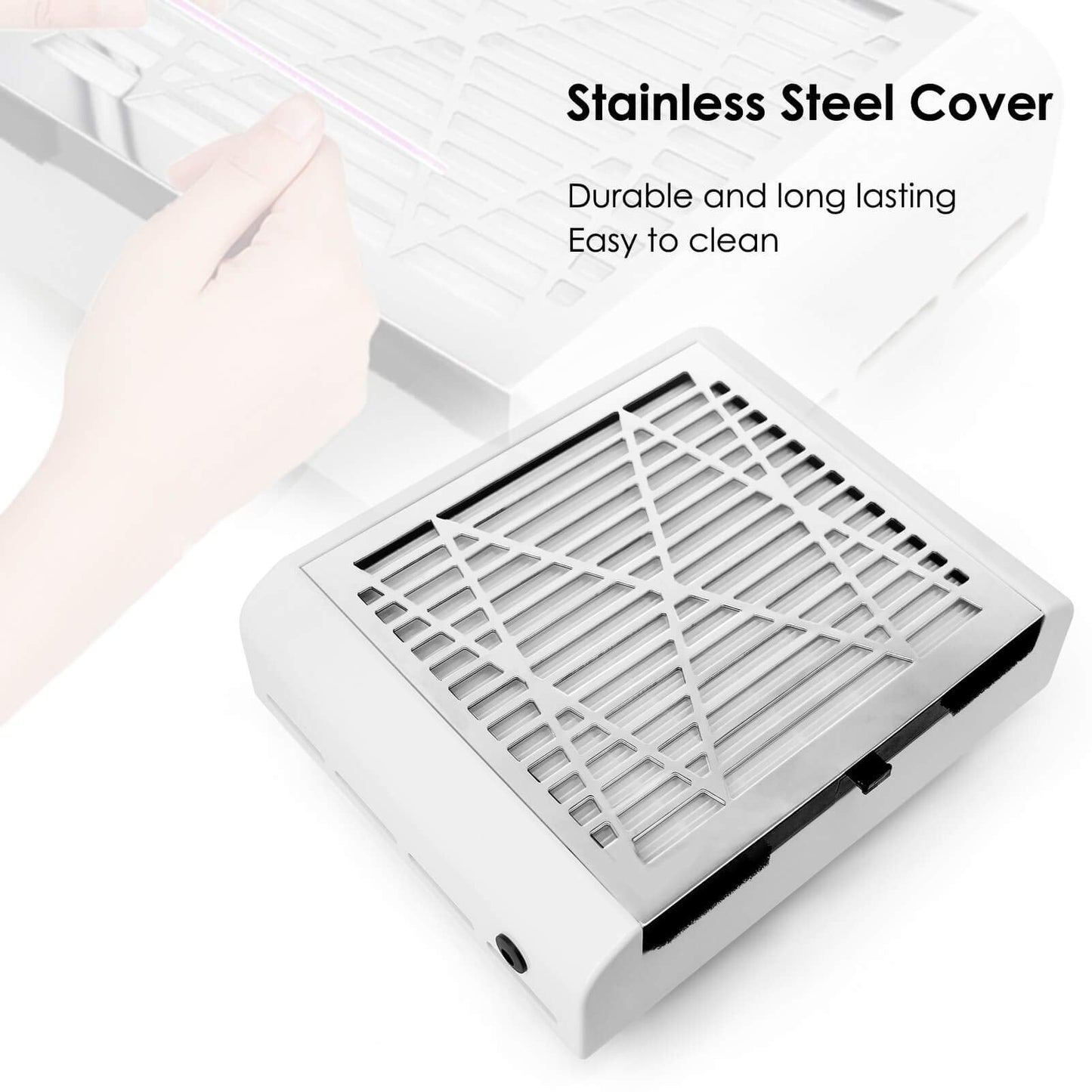 AONOLOVO Nail Dust Collector, Powerful Nail Vacuum Dust Collector Nail Tech Extractor Fan Manicure Tool for Acrylic Nails Removal, White Beauty & Personal Care AONOLOVO