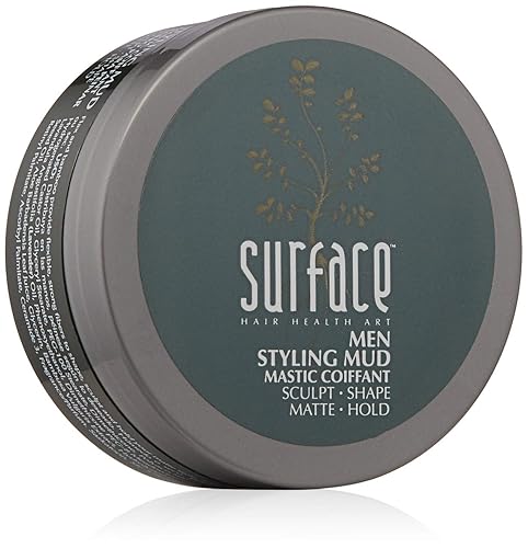 SURFACE Hair Men Styling Mud - Flax and Bamboo Provide Flexible Strong Fibers to Shape Sculpt and Hold Your Matte Style - 2.25 oz Beauty & Personal Care SURFACE