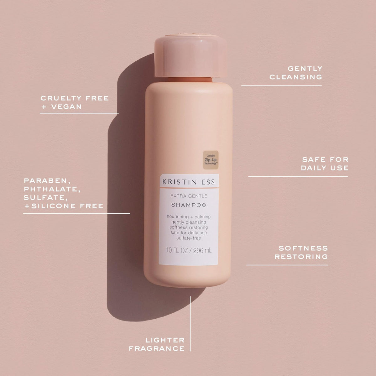 Kristin Ess Hair Extra Gentle Shampoo for Sensitive Skin + Scalp, Moisturizing + Hydrating Shampoo for Dry Hair, Vegan, Color Safe + Keratin Safe, 10 Beauty & Personal Care Kristin Ess