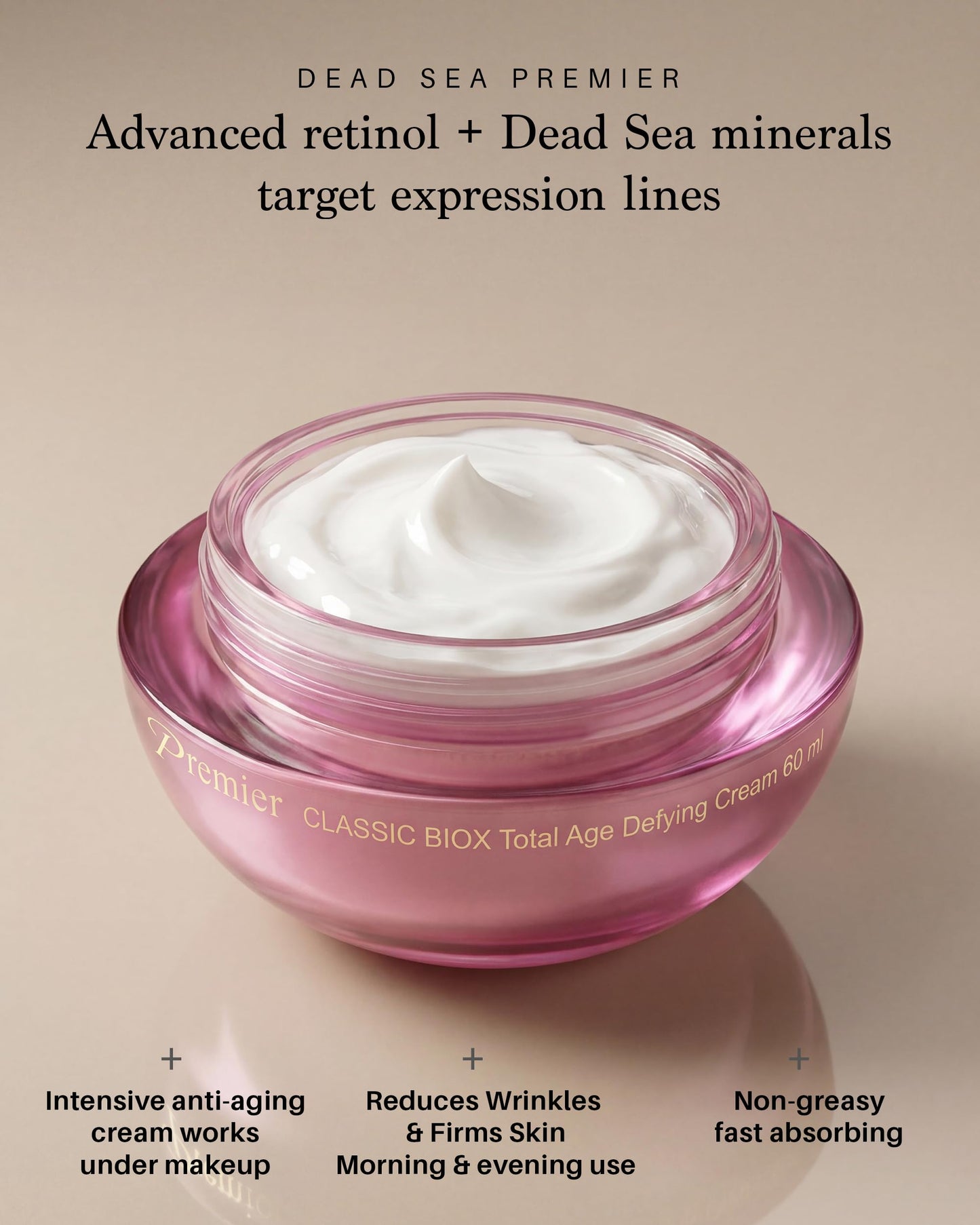 Premier Dead Sea BIOX total age defying cream, face moisturizer, Anti Aging face Cream, Intensive Wrinkle cream firming skin care, Classic collection Beauty & Personal Care Premier