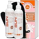 Sun Laboratories Self-Tanning Ultra Dark Sunless Tanning Lotion and Mitt for a Golden Glow - Dark - 2 Pack 8 fl oz Bottles + Mitt Beauty & Personal Care Sun Laboratories by Giesee