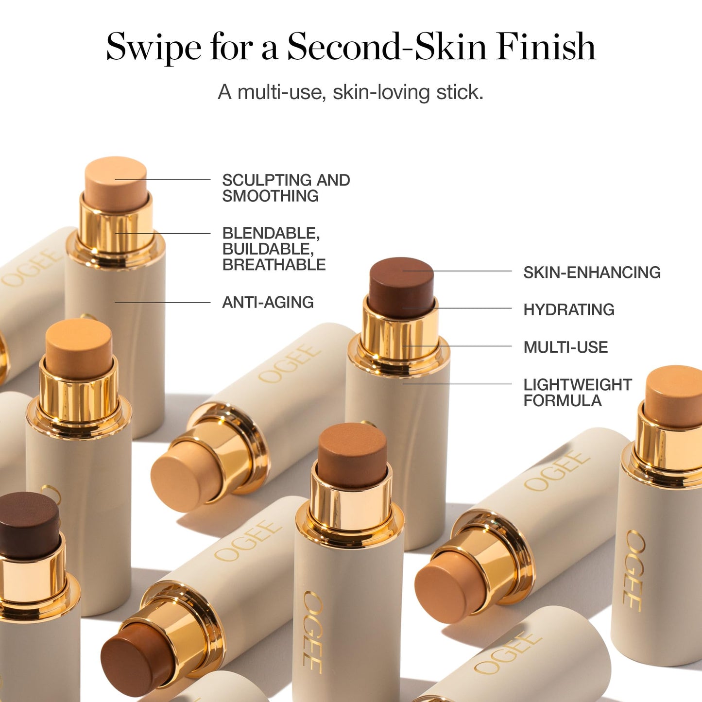 Ogee Sculpted Complexion Foundation Stick (Linden 1.25N Light Beige, Neutral Undertones) Full Coverage Foundation Makeup - Instantly Balance & Even Beauty & Personal Care Ogee