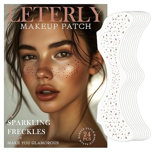 Leterly 24 Pcs Glitter Freckles Face Tattoo,Brown Face Glitter Makeup Patches Cute Sparkle Freckles Patches Waterproof Makeup Speckles for Face Beauty & Personal Care Leterly