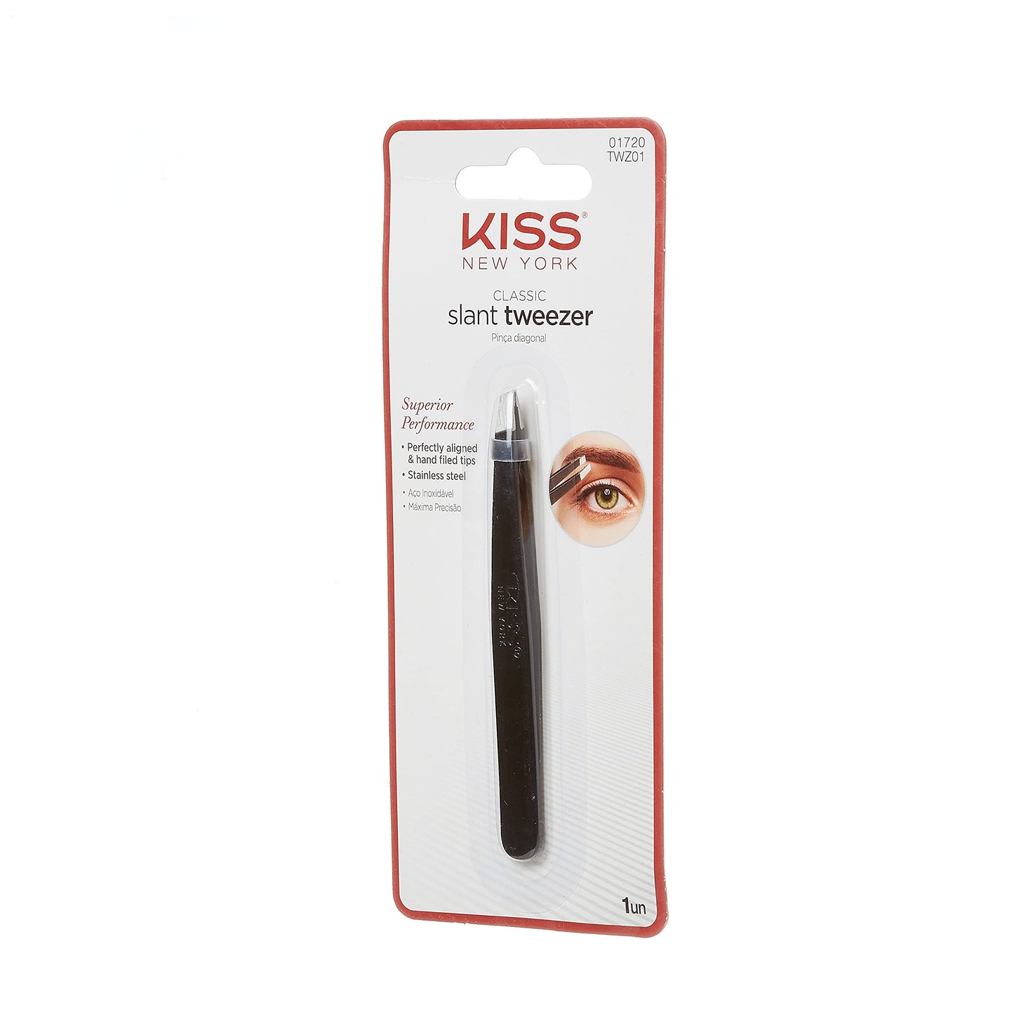 Kiss New York Tweezer Premium Precision Slant Tip TWZ01 Beauty & Personal Care KISS NEW YORK