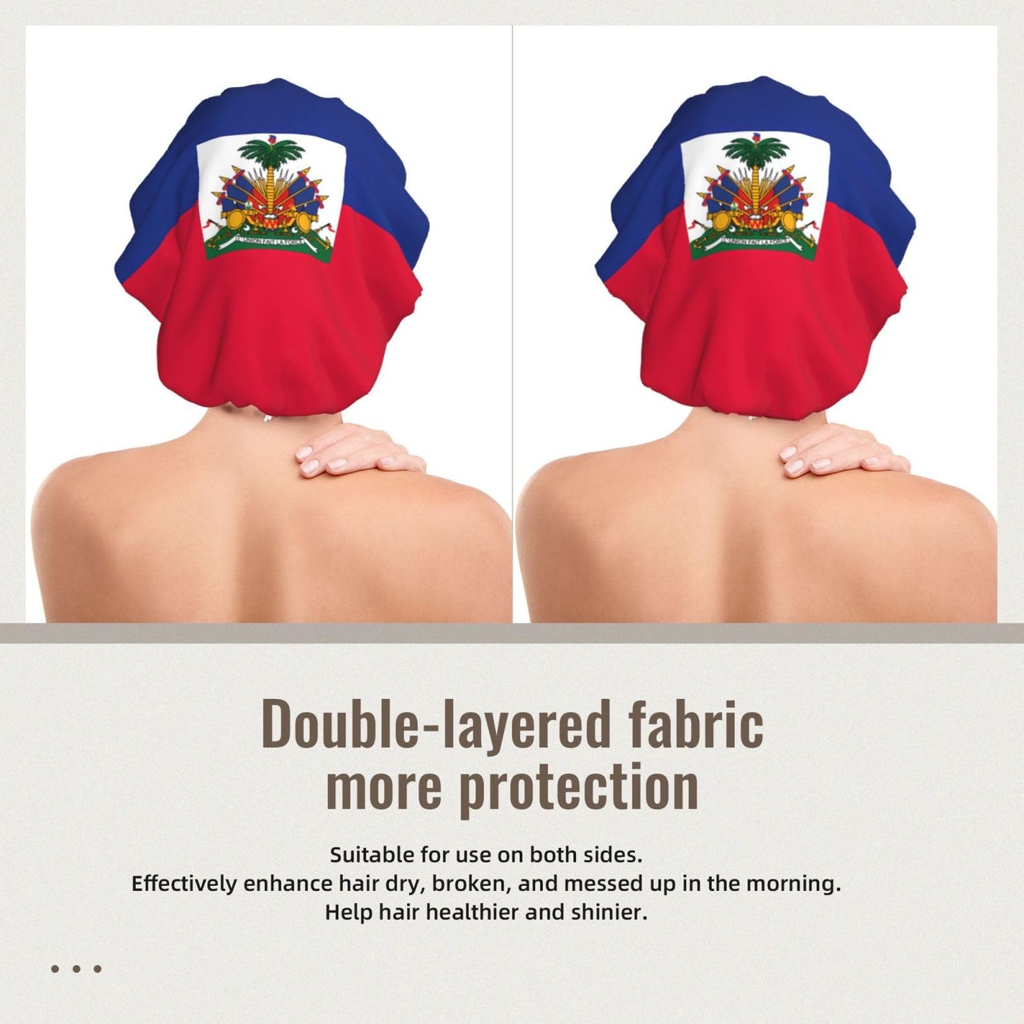 XZDLXJ Haitian Flag Satin Sleep Cap for Adults - Hair Protection and Comfort Black Beauty and Personal Care XZDLXJ