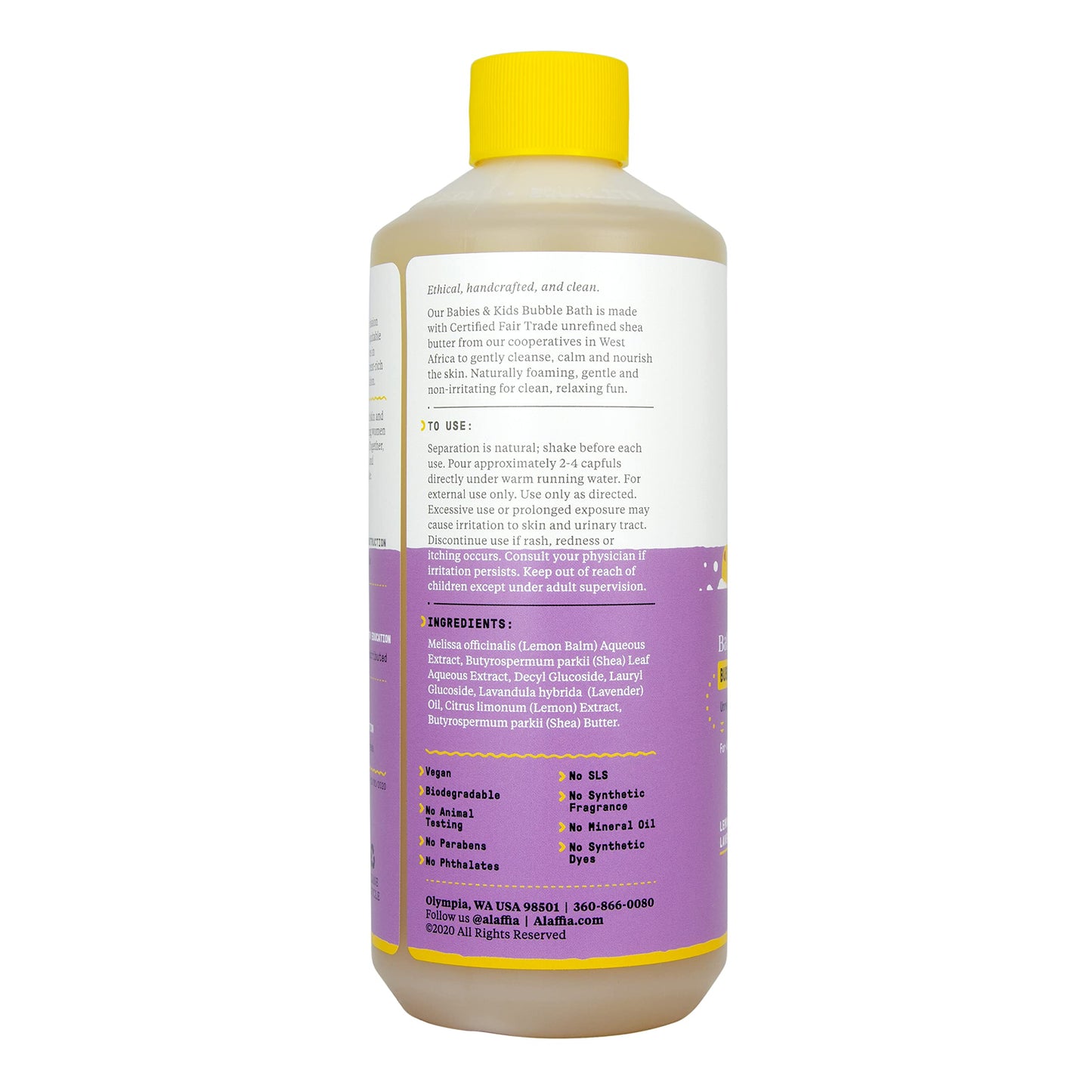 Alaffia Babies and Kids Bubble Bath, Gentle Bath Essentials for Delicate Skin, Plant-Based Formula that is Paraben & Sulfate-Free, Vegan, Calming Beauty and Personal Care Alaffia