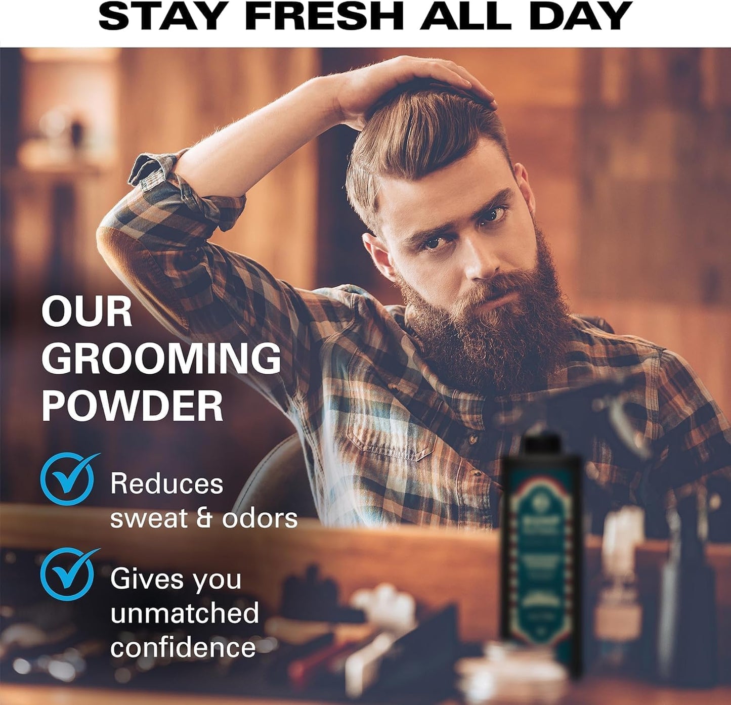Bump Patrol Barber Pro Grooming Powder - Talc Free Hair and Body Powder for Men, Protects Against Sweat, Odor, and Chafing From Head to Toe for All Beauty & Personal Care Bump Patrol