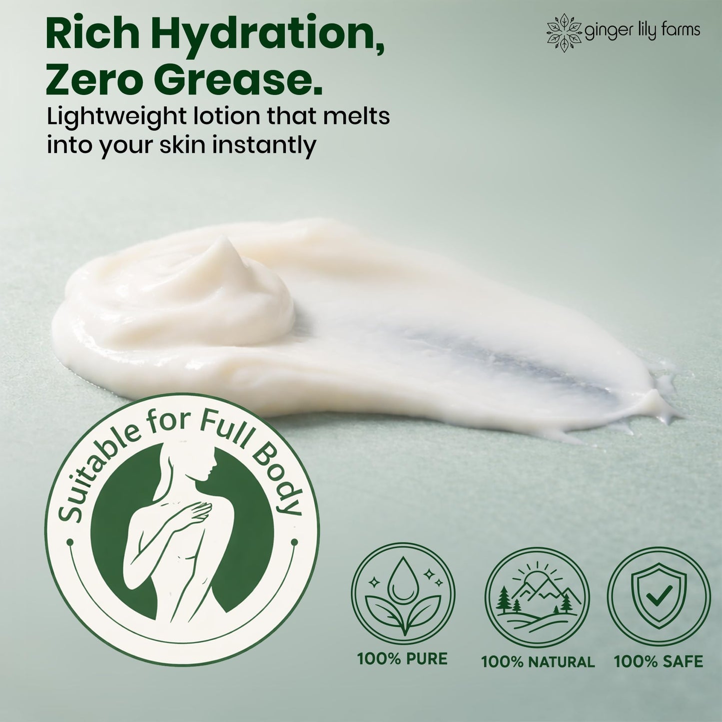 Ginger Lily Farms Botanicals 100% Pure Avocado Oil Butter Lotion for Dry Skin, 100% Vegan & Cruelty-Free, 1 Gallon (128 Fl Oz) Refill Beauty & Personal Care Ginger Lily Farms