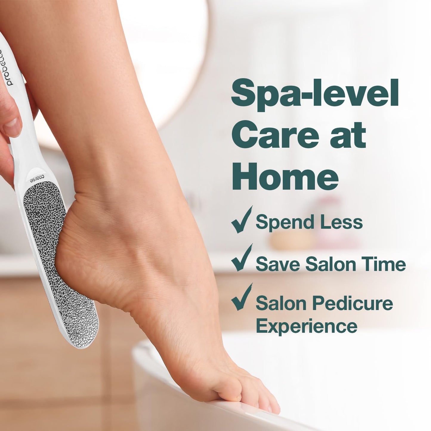 Probelle Double Sided Multidirectional Nickel Foot File Callus Remover - Immediately Reduces calluses and Corns to Powder for Instant Results, Safe Beauty & Personal Care Probelle