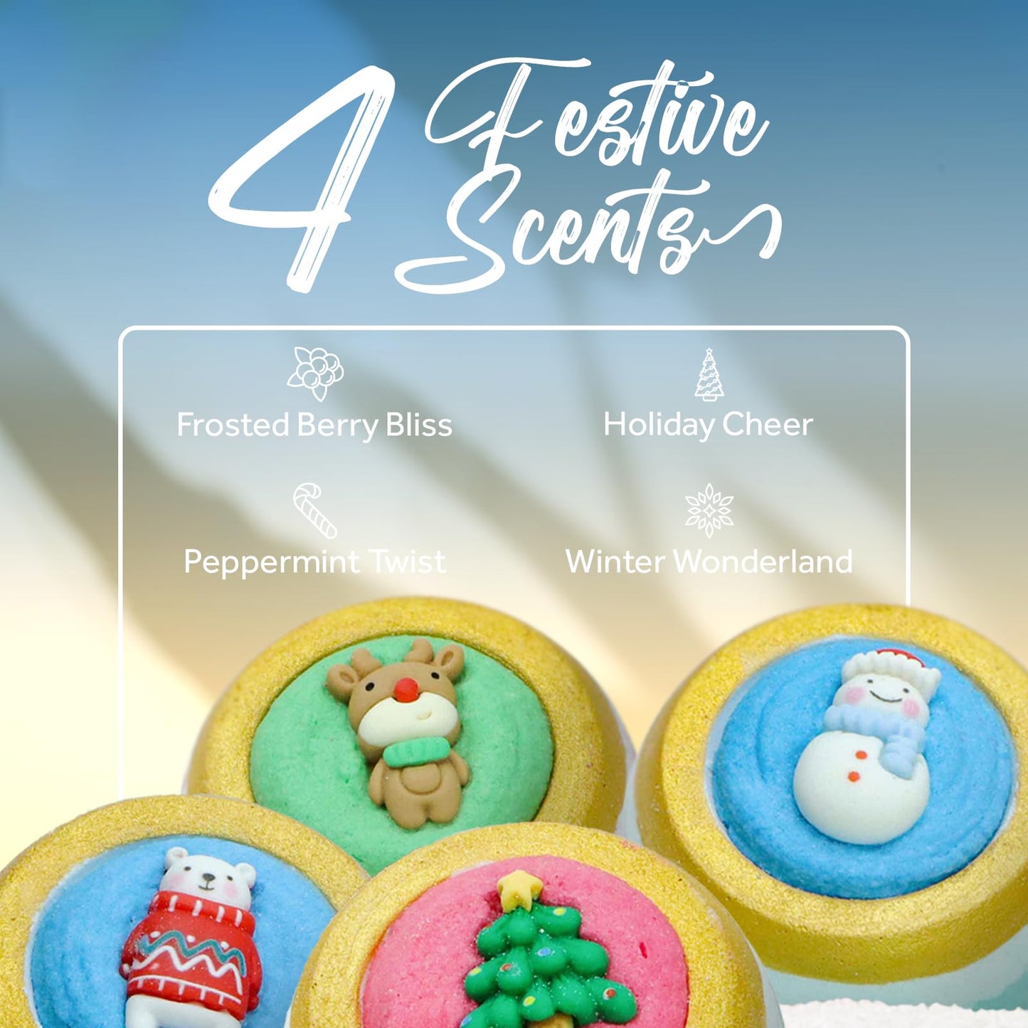 Pursonic Bath Bombs Gift Set - 4 Pcs Essential Oils Bath Bombs for Women - Spa Fizzies, Relaxation Christmas Gifts for Women (Berry Bliss, Holiday… Beauty & Personal Care Pursonic