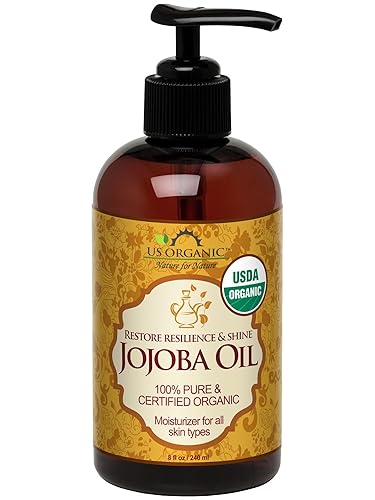 US Organic Jojoba Oil, USDA Certified Organic,100% Pure & Natural, Cold Pressed Virgin, Unrefined, Haxane Free, Sourced from Middle East directly Beauty & Personal Care US Organic