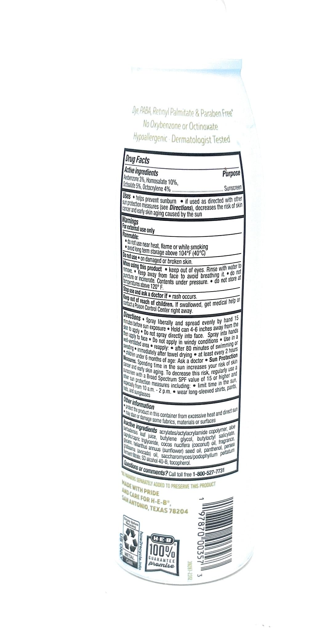 Rejuvenate Sunscreen Spray with Moisturizing Oils & Vitamins SPF 50-5.5oz - 1 bottle - made in the USA Beauty & Personal Care H-E-B