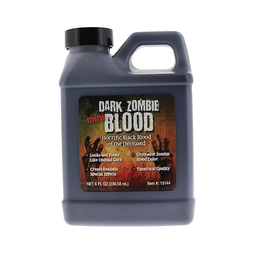 Dark Zombie Blood - 8 fl oz Bottle Ultra-Realistic Black Fake Blood for Halloween, Cosplay, Horror Makeup & SFX - Washable, Long-Lasting Formula Beauty & Personal Care TOXIX