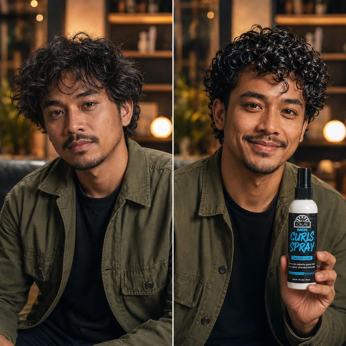 OKAY Men's Curl Refresh Spray 4 oz - Defines & Hydrates Curly Hair