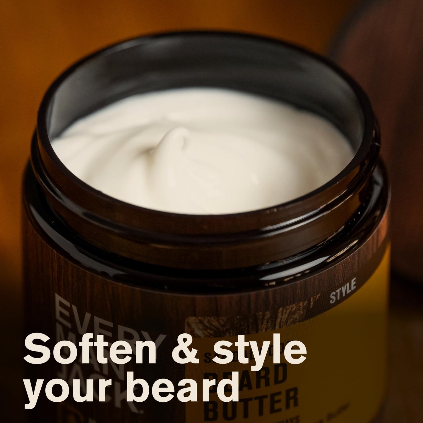 Every Man Jack Beard & Scruff Softening Butter- Aged Bourbon Fragrance - Hydrates & Styles Dry, Unruly Beards While Relieving Itch - Made with Shea Beauty and Personal Care Every Man Jack