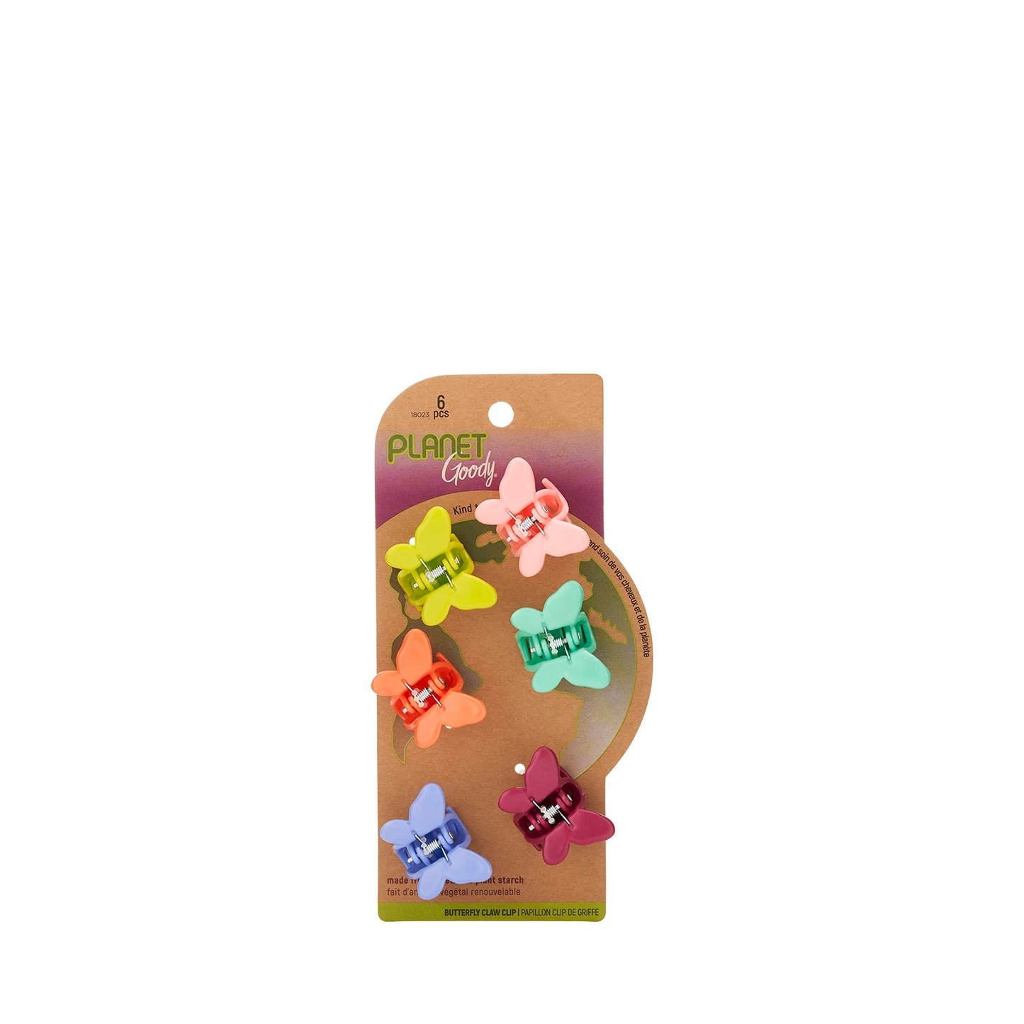 Goody Planet Bio-Plastic Mini Butterfly Clips - Assorted, 6 Count - Snap and Go Closure Helps Keep Hair Secured and Styled with Ease for All Hair Beauty & Personal Care GOODY