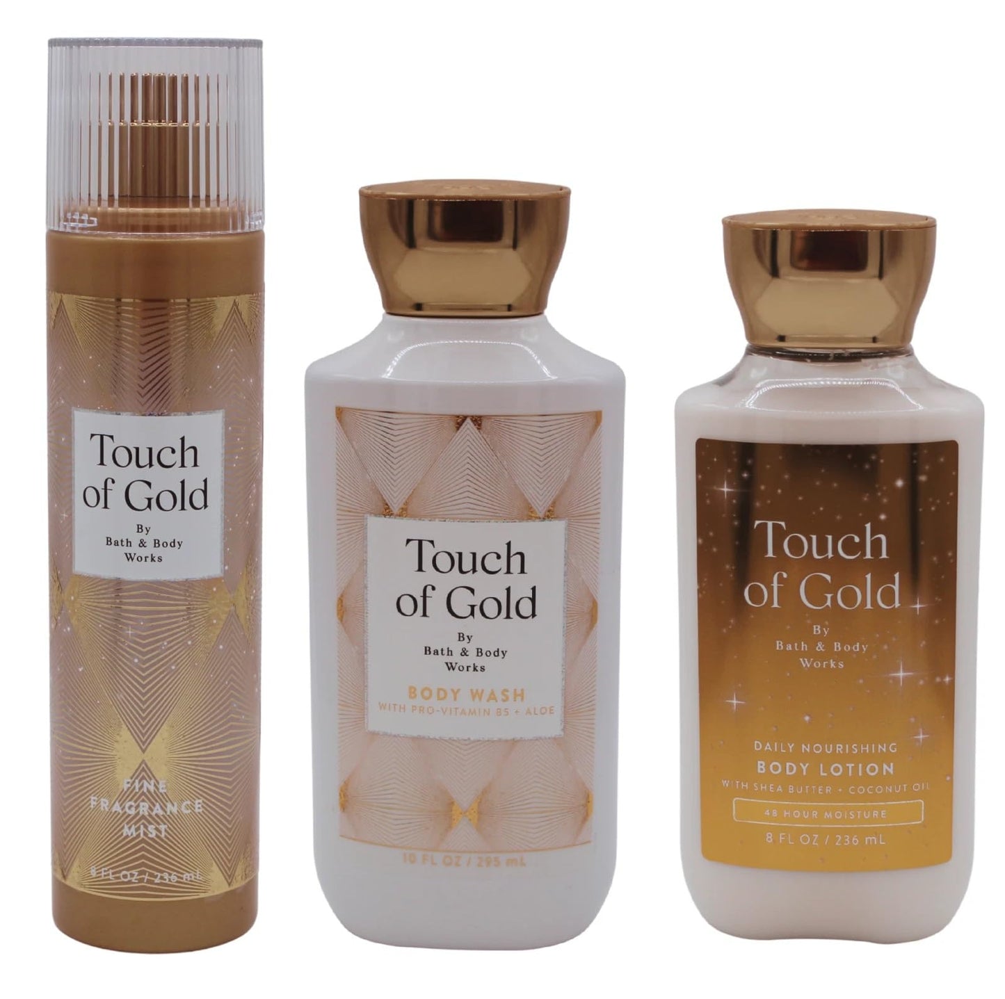 Bath and Body Works Touch of Gold 3 Piece Body Care Set - Mist, Shower Gel, and Body Lotion - Full Size Beauty and Personal Care Bath & Body Works