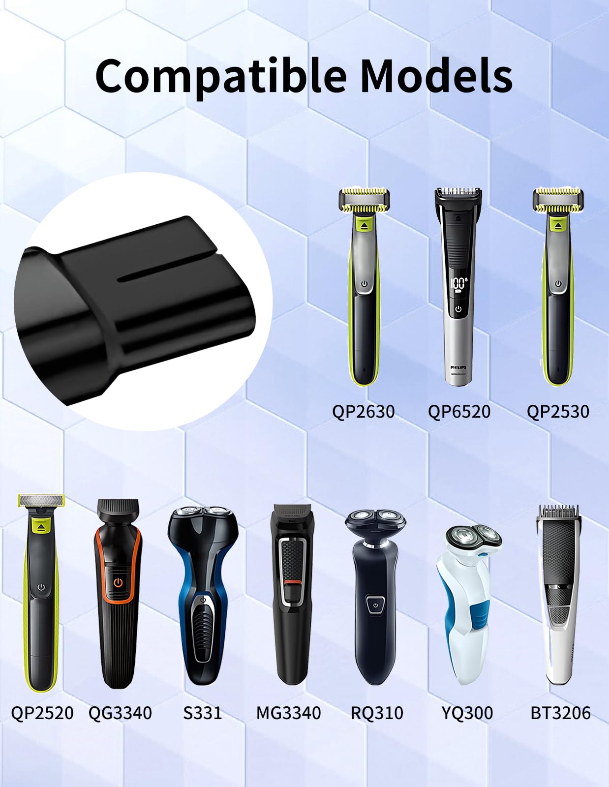 ?2pack? 4.3V Type-C Shaver Adapter Charging Converter for Philips Norelco Oneblade QP2515 QP2520 QP2620, A00390 USB-C Electric Shaver Charger Power Beauty and Personal Care WUNIAK
