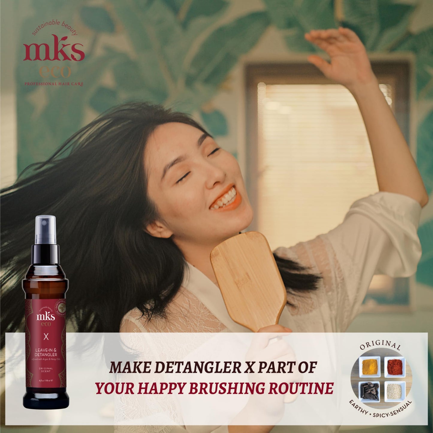 Earthly Body MKS eco X, Original Scent - 4 fl oz - Leave-In Treatment & Detangler - Moroccan Argan Oil, Hemp Seed Oil - Vegan & Cruelty Free Beauty & Personal Care Earthly Body