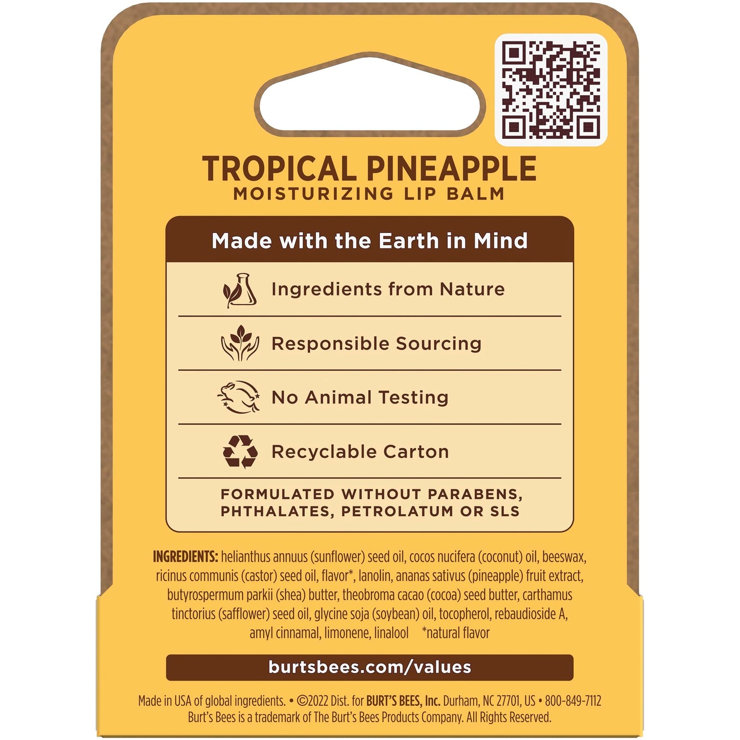 Burt's Bees Lip Balm - Pineapple - 0.15oz (Pineapple) Beauty & Personal Care Burt's Bees