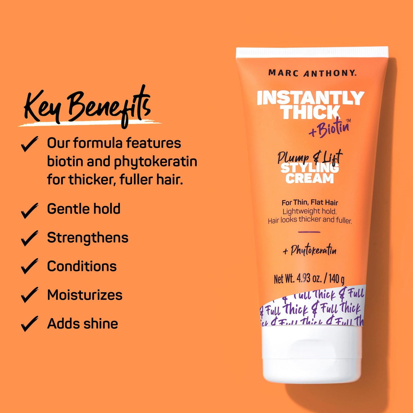 Marc Anthony Instantly Thick Styling Hair Cream (2-Pack) - Vitamin E & Biotin for Thicker, Fuller Hair with Lightweight Hold - Volumizing Product Beauty & Personal Care Marc Anthony