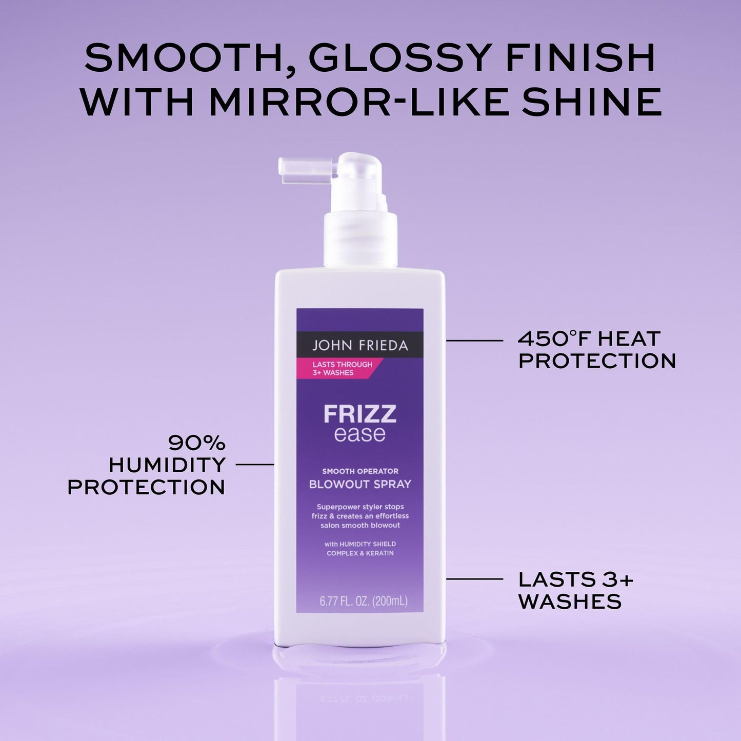John Frieda Frizz Ease Smooth Operator Blowout Spray, Pre-Styling Heat Protection & Anti-Humidity Spray, 6.77 fl oz Beauty & Personal Care John Frieda