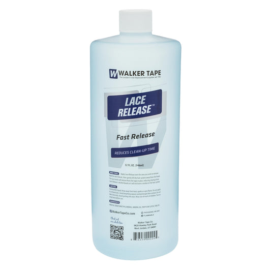Walker Tape Lace Release 32 fl oz Alcohol Solution for Mesh Systems, Skin-Safe Formula Lifts Glue from Delicate Bases, Gentle Cleanup for Lace Front